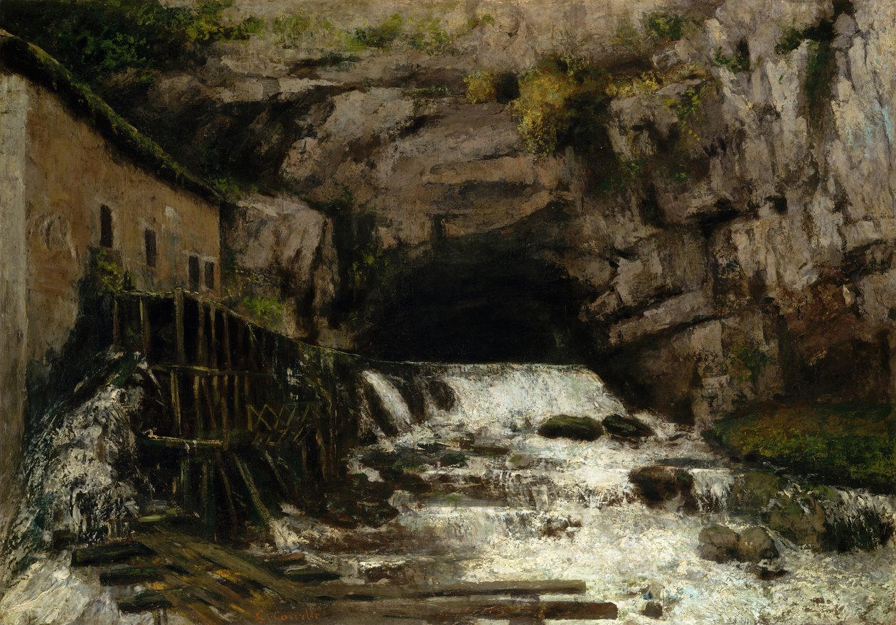 A fonte do Loue, 1864. de Gustave Courbet
