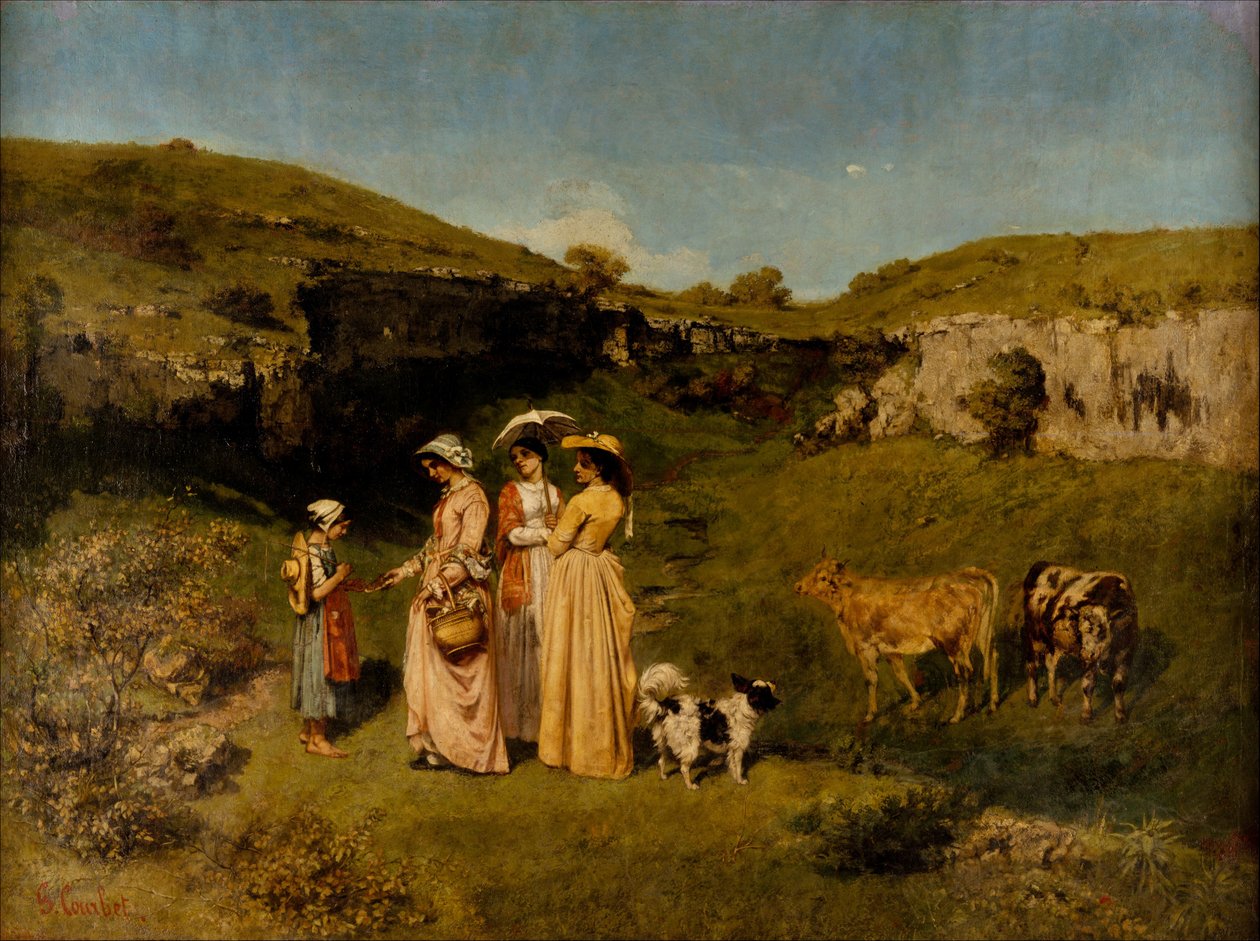 Moças da vila, 1851-52. de Gustave Courbet