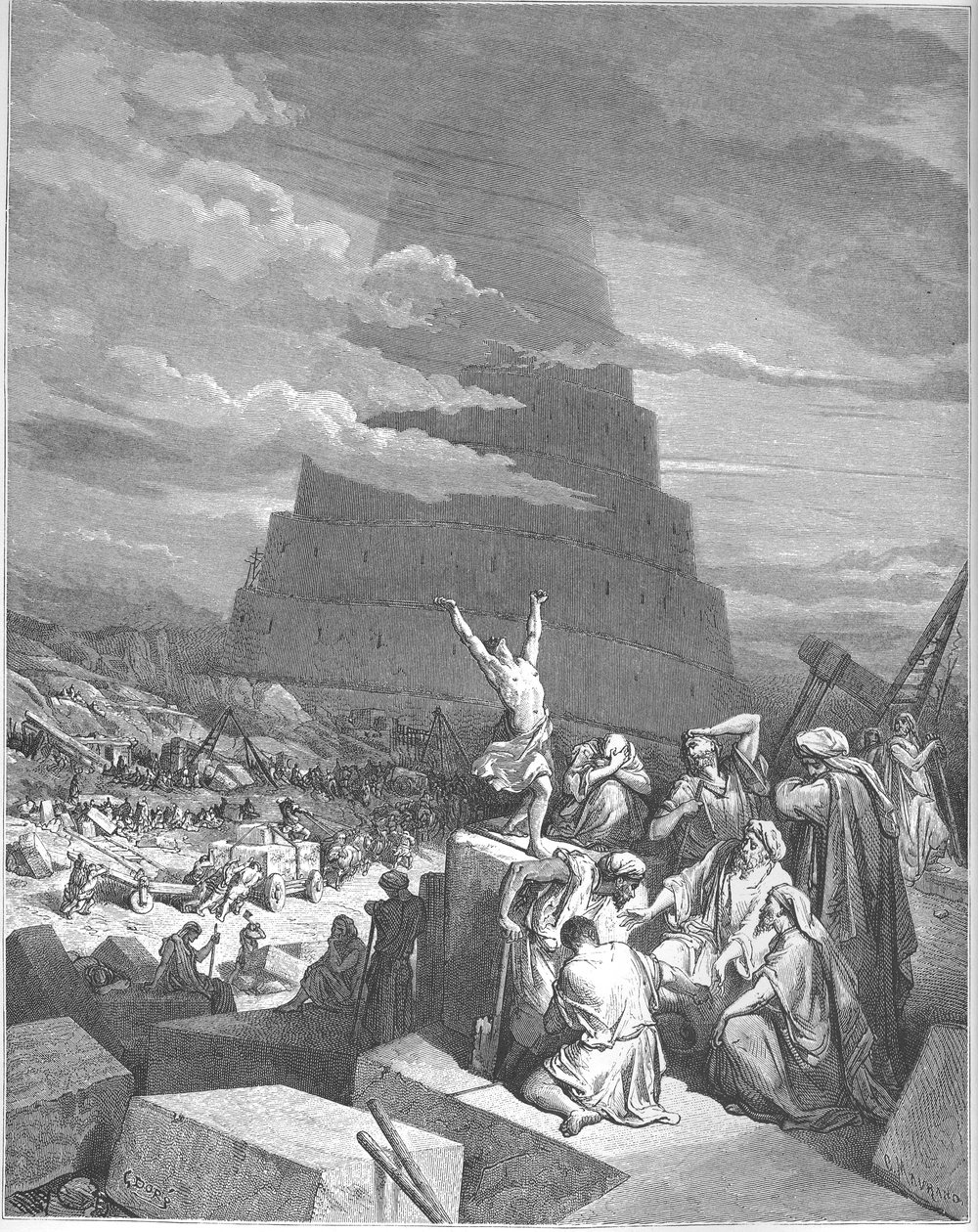 A confusão de línguas, 1897 de Gustave Dore