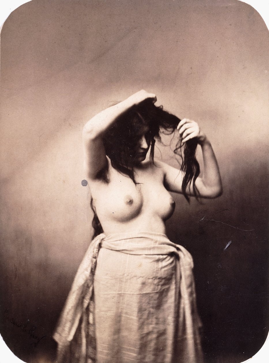 Nu em pé feminino, c.1855 de Gustave Le Gray