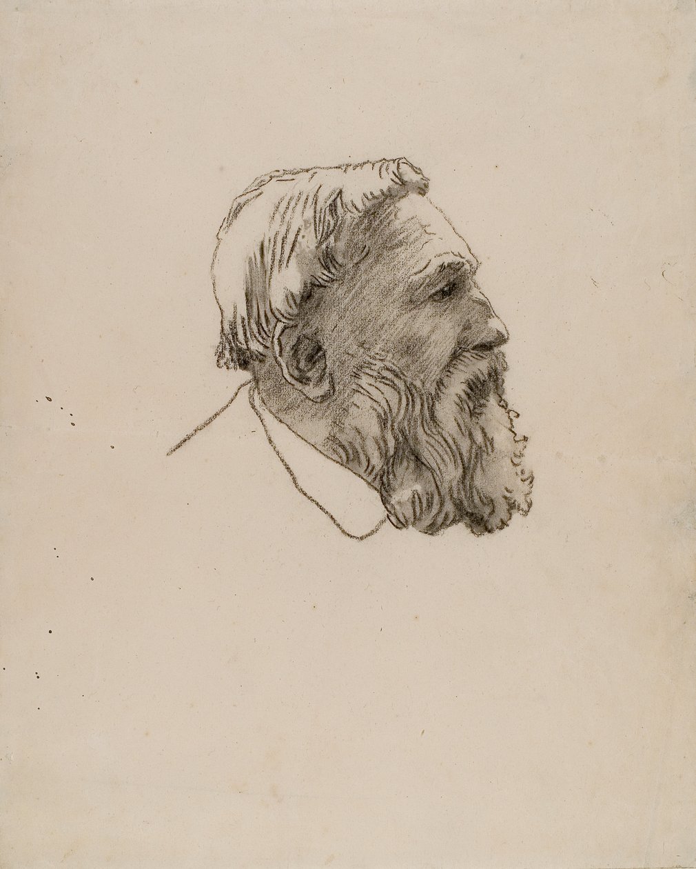 Cabeça de Rodin (carvão sobre papel) de Gwen John