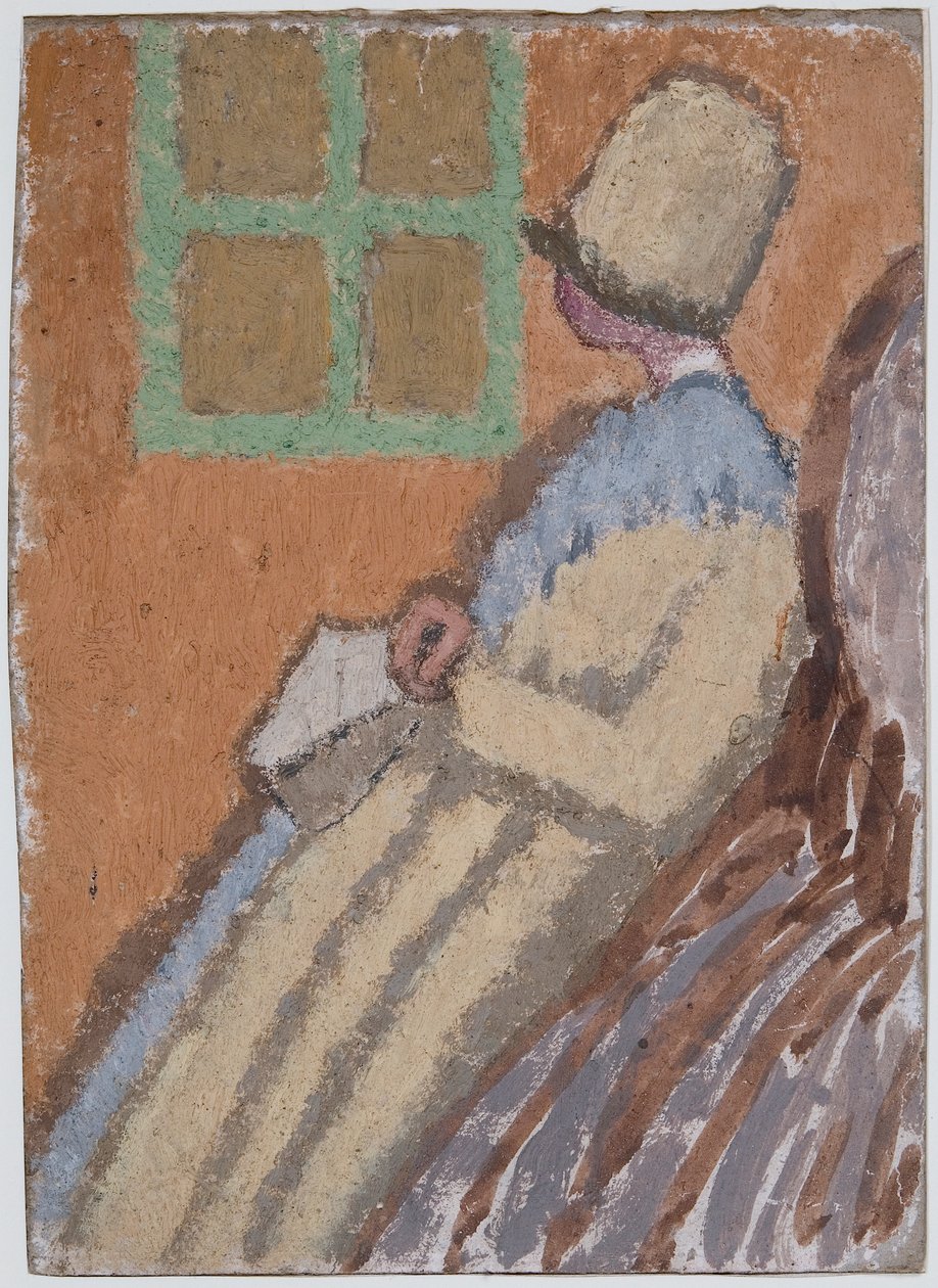 Mulher de perfil (técnica mista sobre cartão) de Gwen John