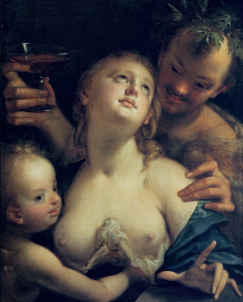 Baco, Vênus e Cupido de Hans von Aachen