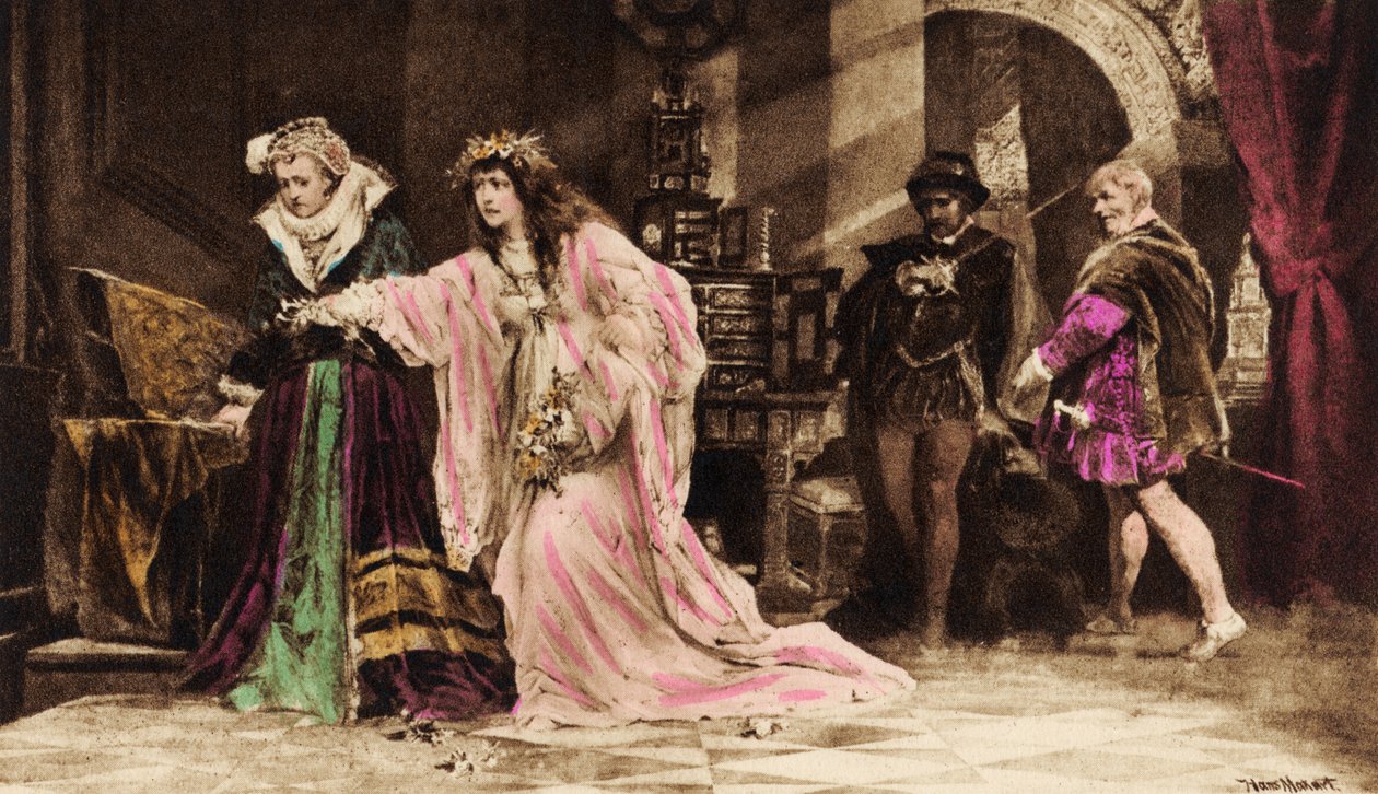 Ofélia em William Shakespeare de Hans Makart