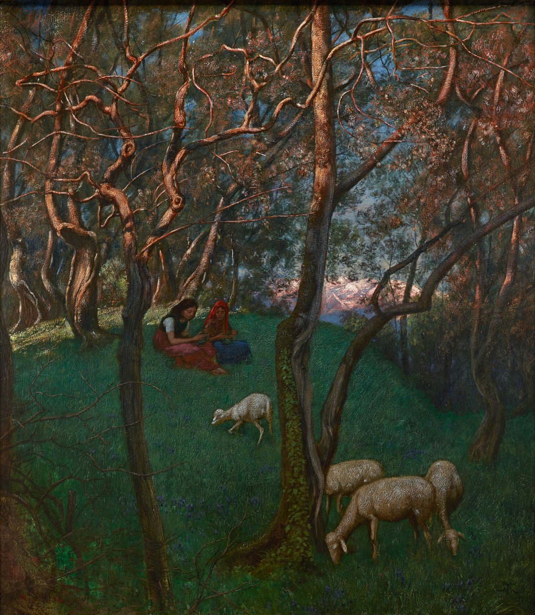 Olive Grove no Lago Garda de Hans Thoma