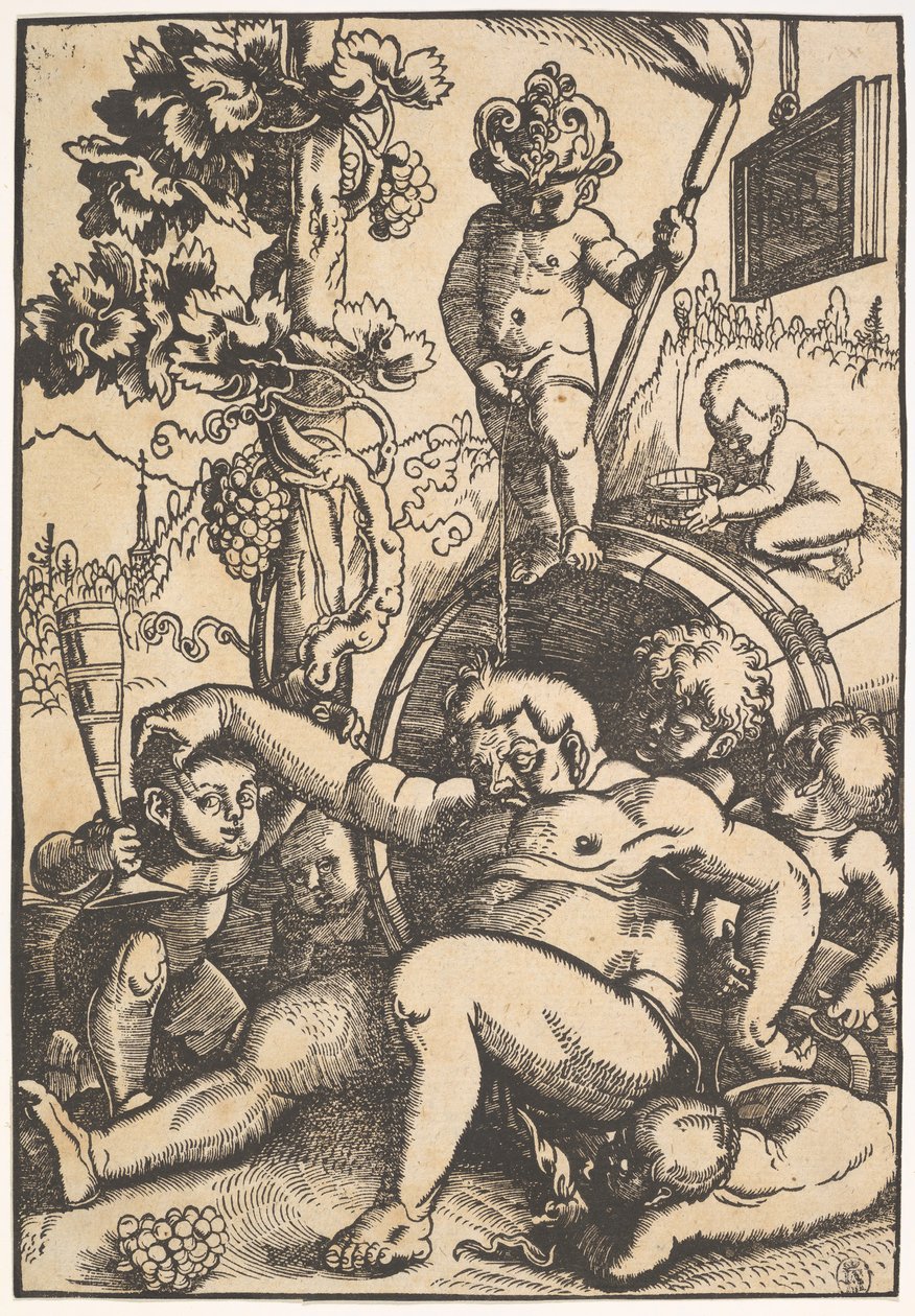 O Baco Bêbado, ca. 1520 de Hans Baldung