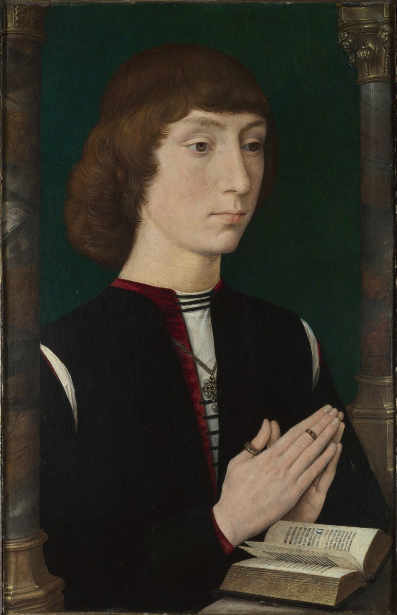 Um jovem em oração, década de 1470 de Hans Memling