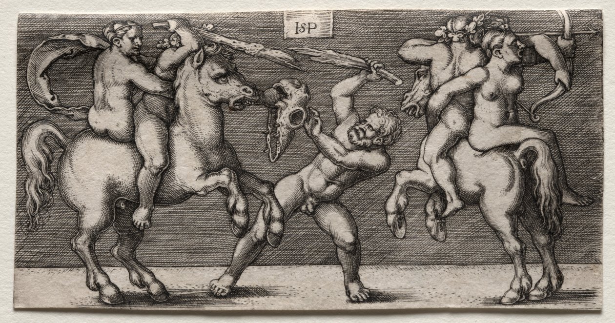 Combate de três homens de Hans Sebald Beham