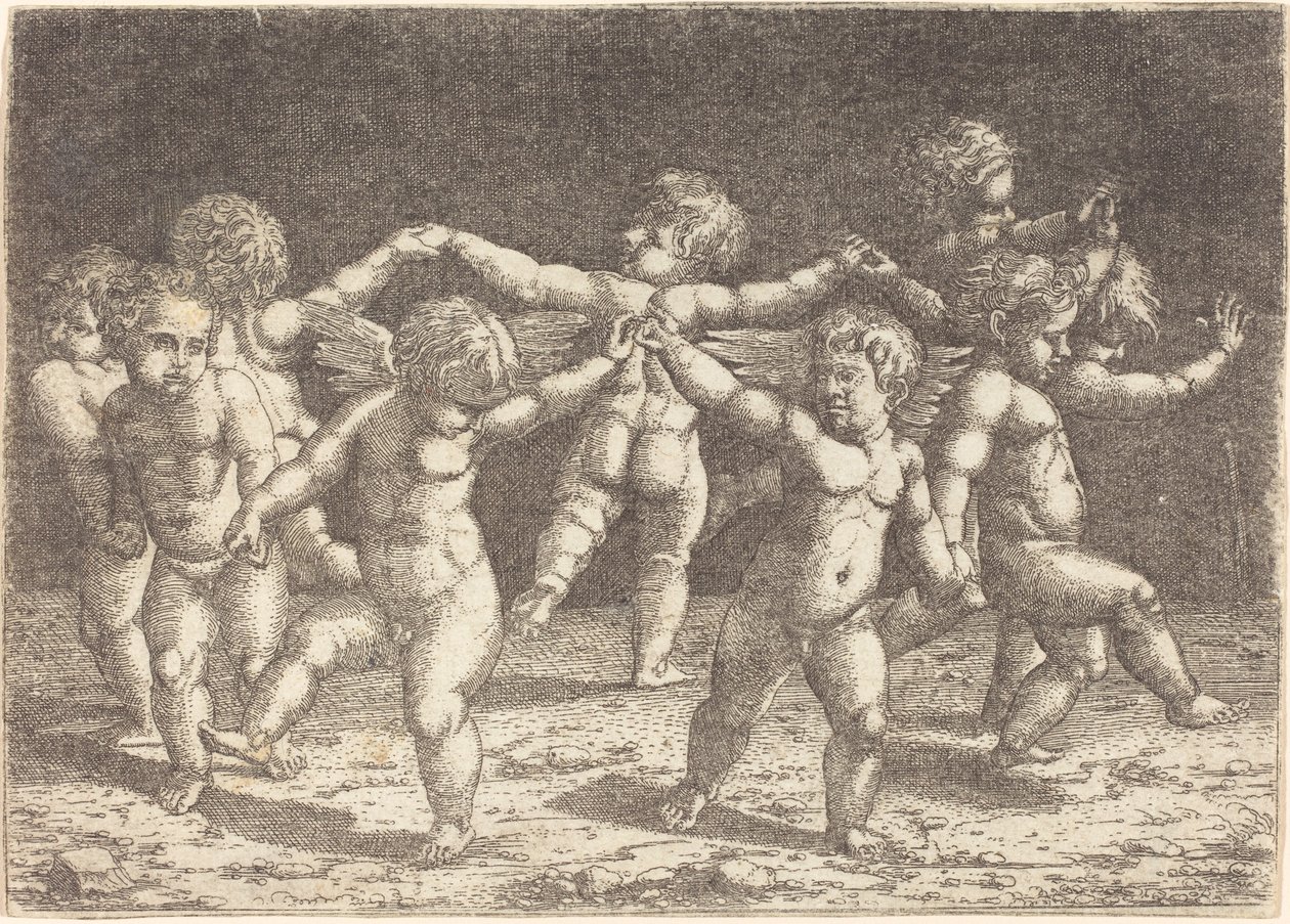 Dança dos Deuses do Amor de Hans Sebald Beham