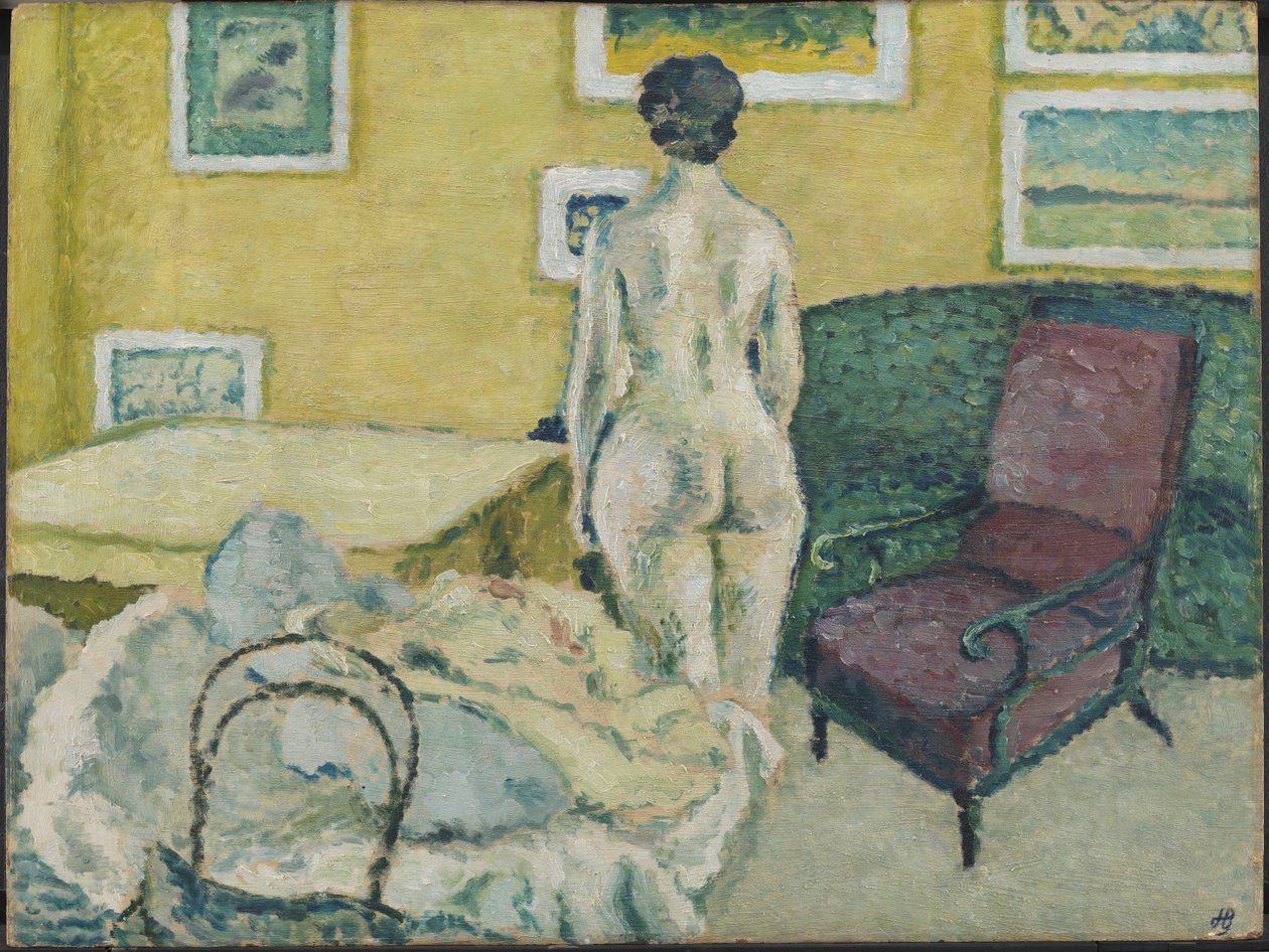 Interior com nude em pé de Harald Giersing