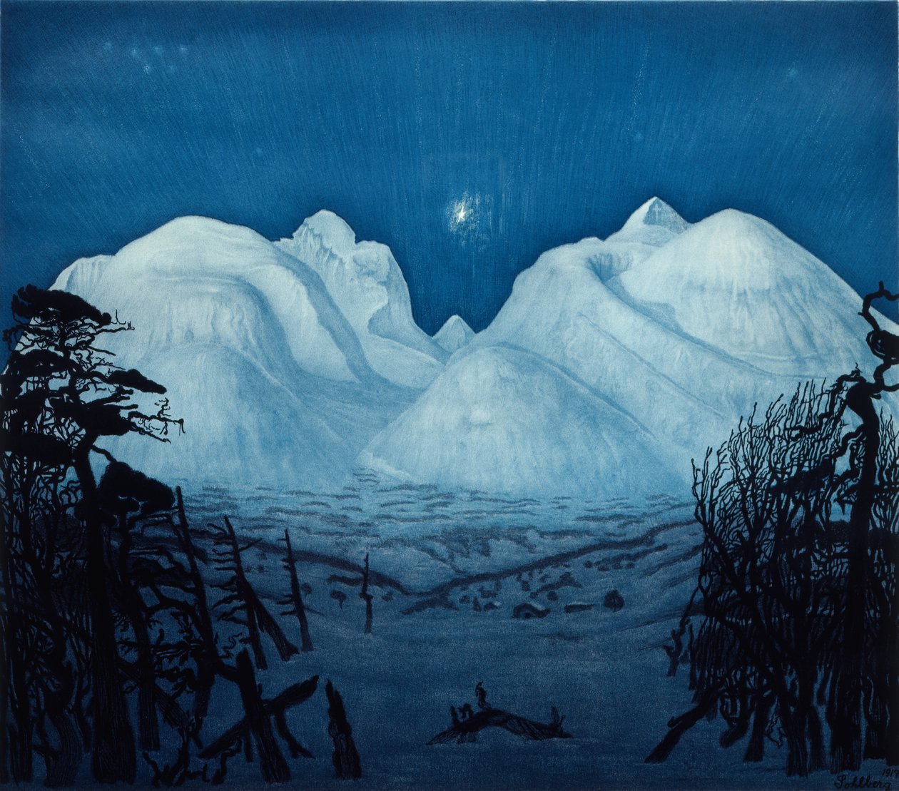 Noite de Inverno em Rondane de Harald Oscar Sohlberg