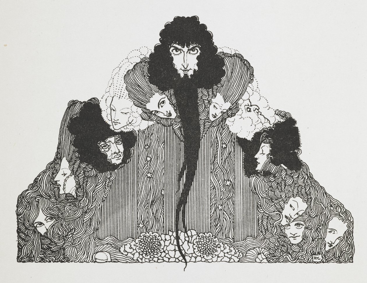 Ilustração do Barba Azul. de Harry Clarke