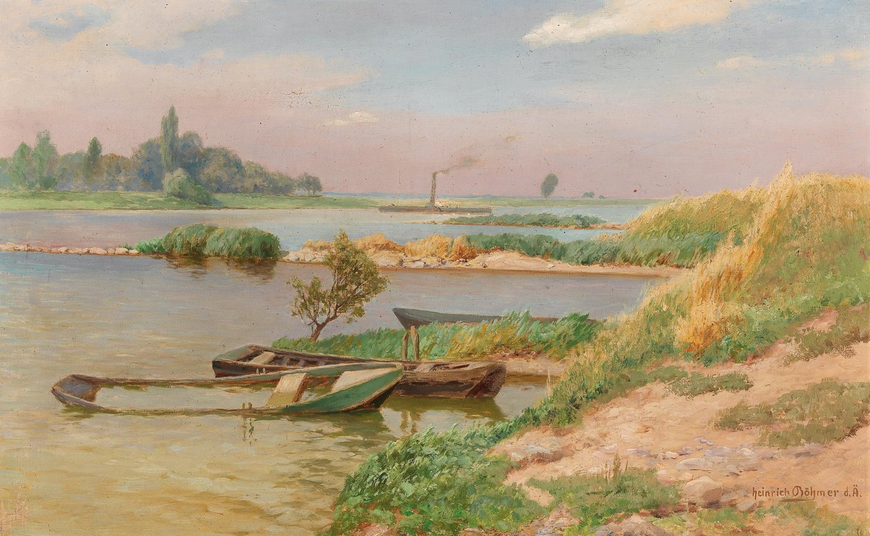 Paisagem do rio aberto de Heinrich Bohmer