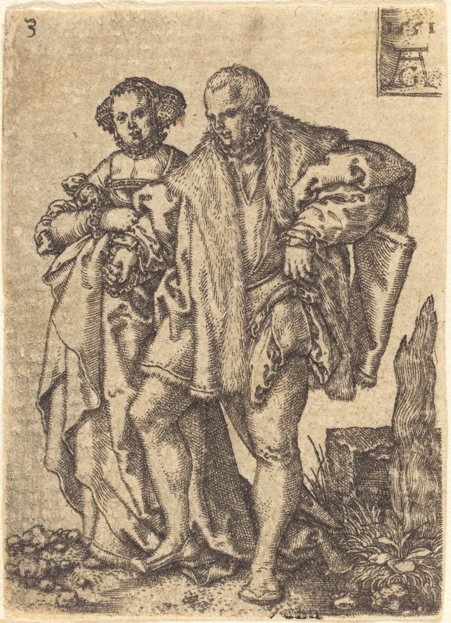 Casal Dançarino, 1551. de Heinrich Aldegrever