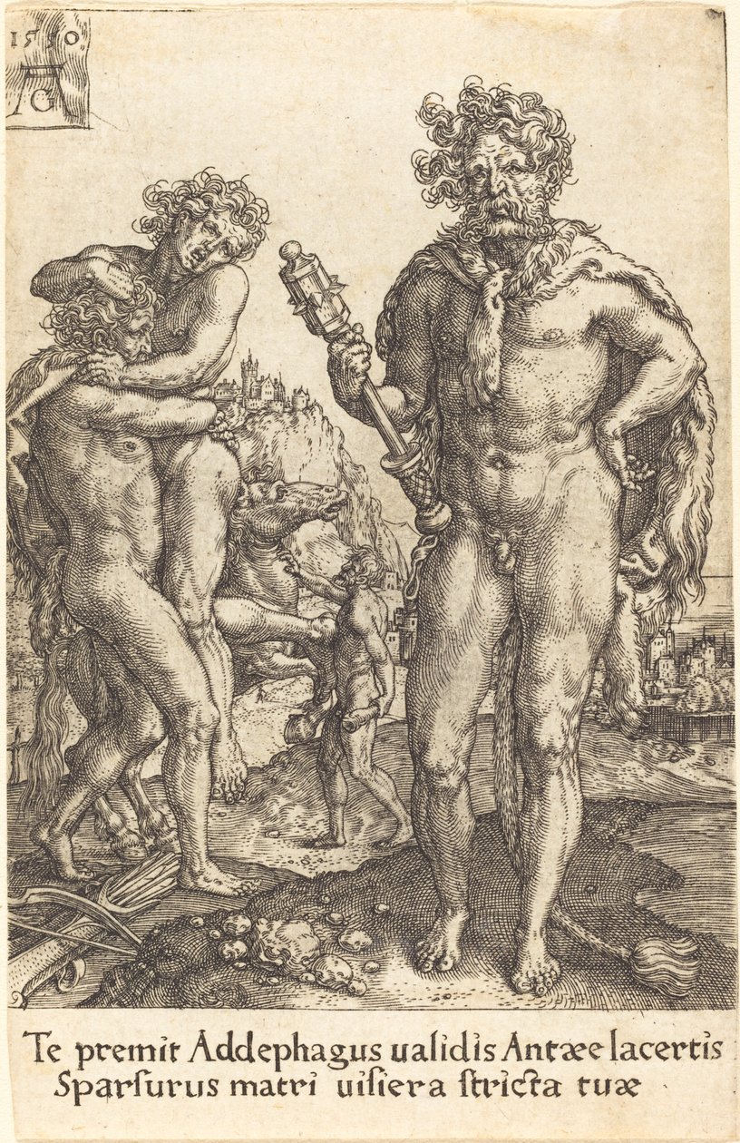 Hércules e Anteu de Heinrich Aldegrever