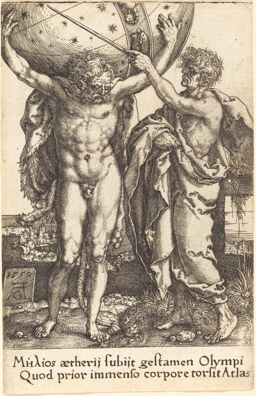 Hércules e Atlas de Heinrich Aldegrever