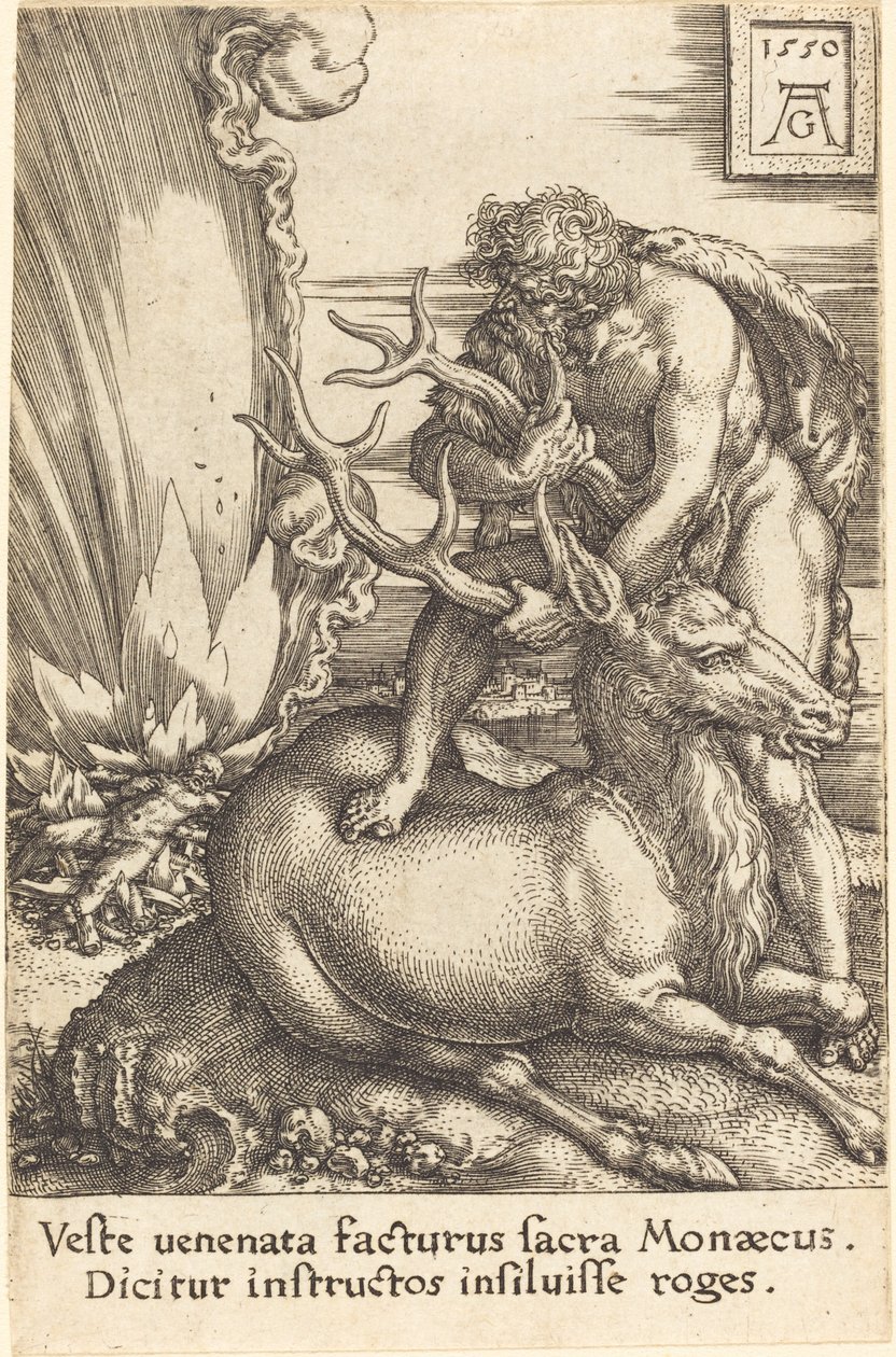 Hércules e a Corça de Heinrich Aldegrever