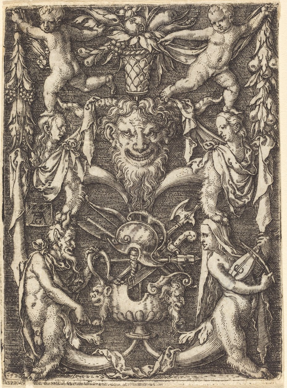 Ornamento com máscara de Heinrich Aldegrever