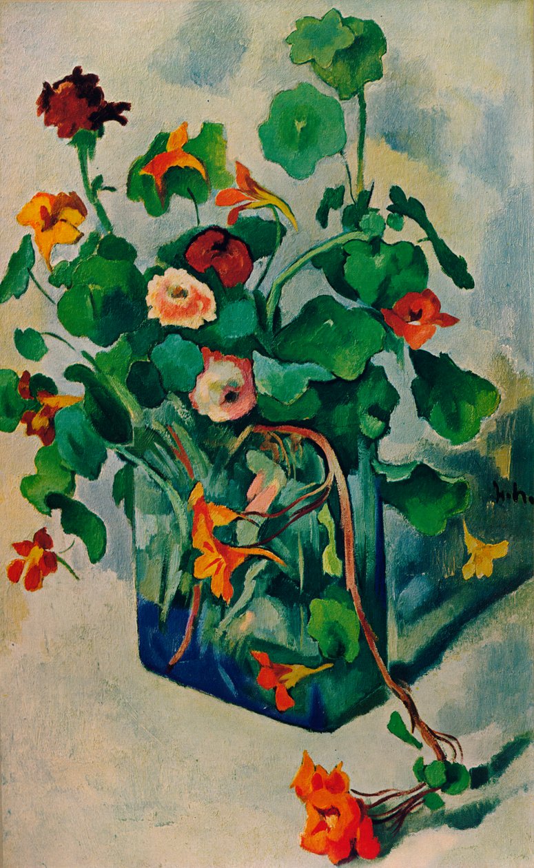 Vidro com agrião, c1915 de Heinrich Nauen