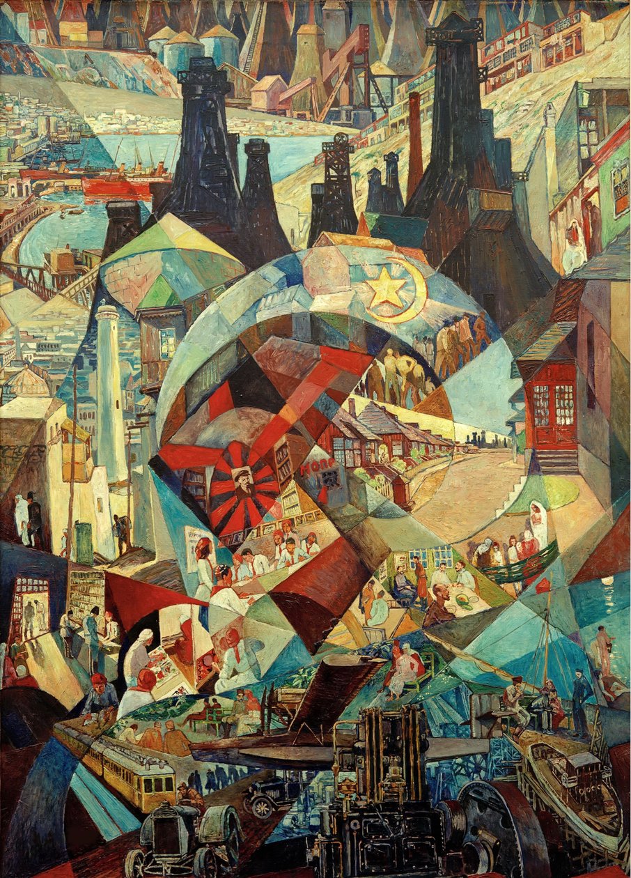 Painel de agitação de Baku, 1927. de Heinrich Vogeler