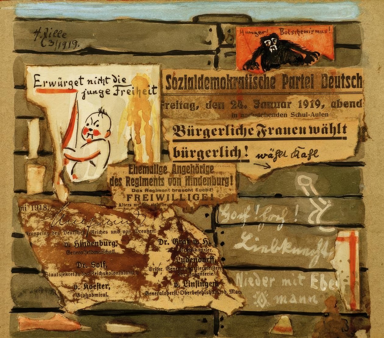 H.Zille, outdoor 1919 - colagem de Heinrich Zille