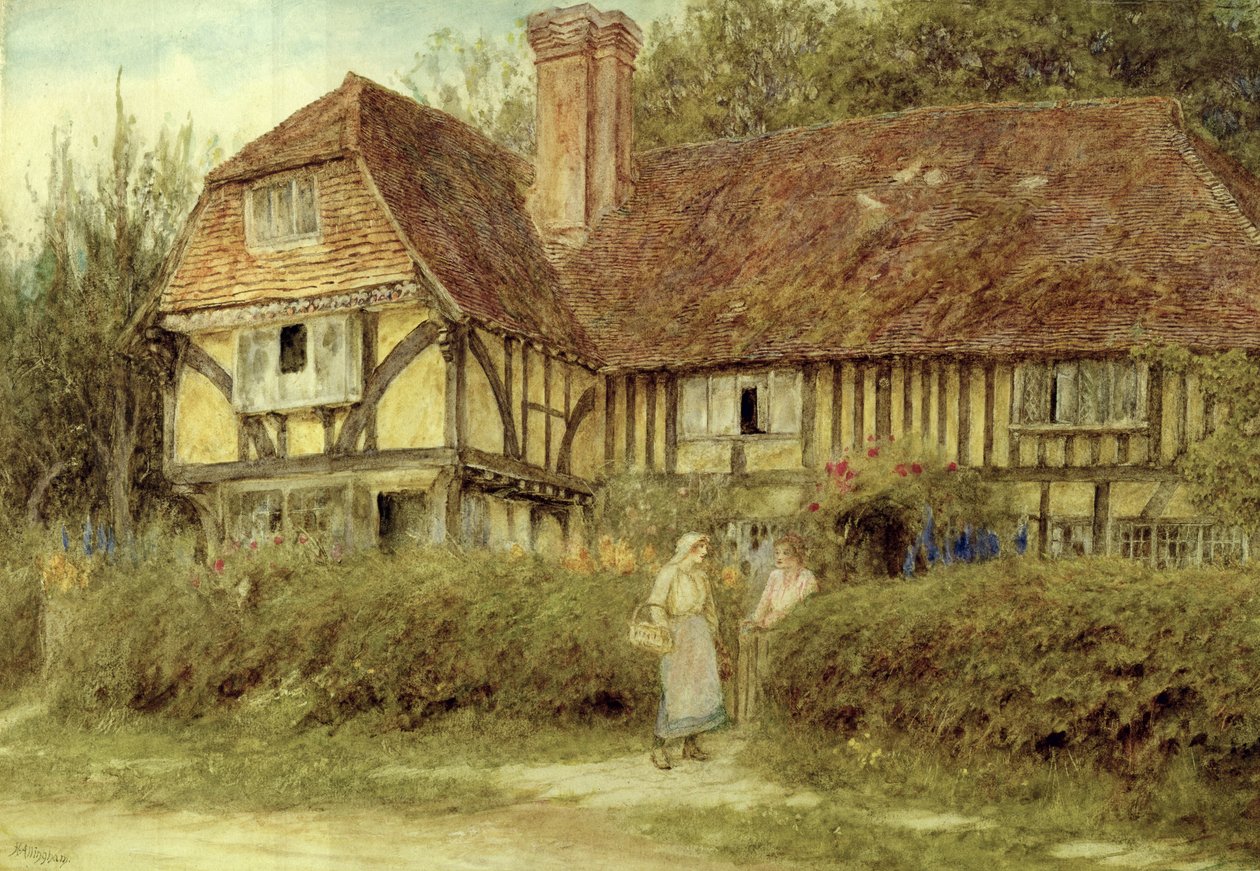 Uma casa de campo Kentish de Helen Allingham