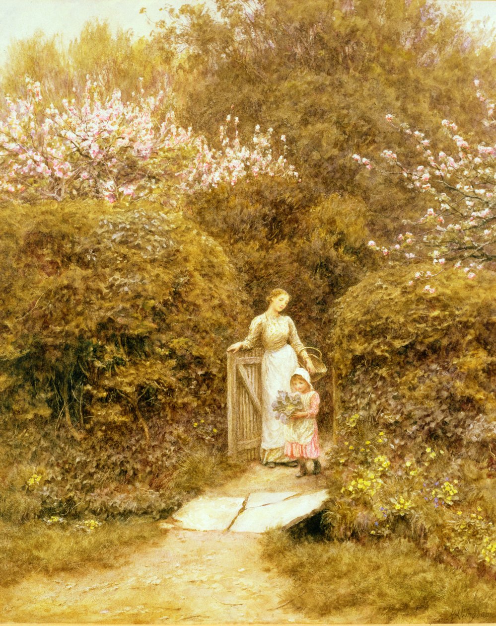 No portão da cabana de Helen Allingham