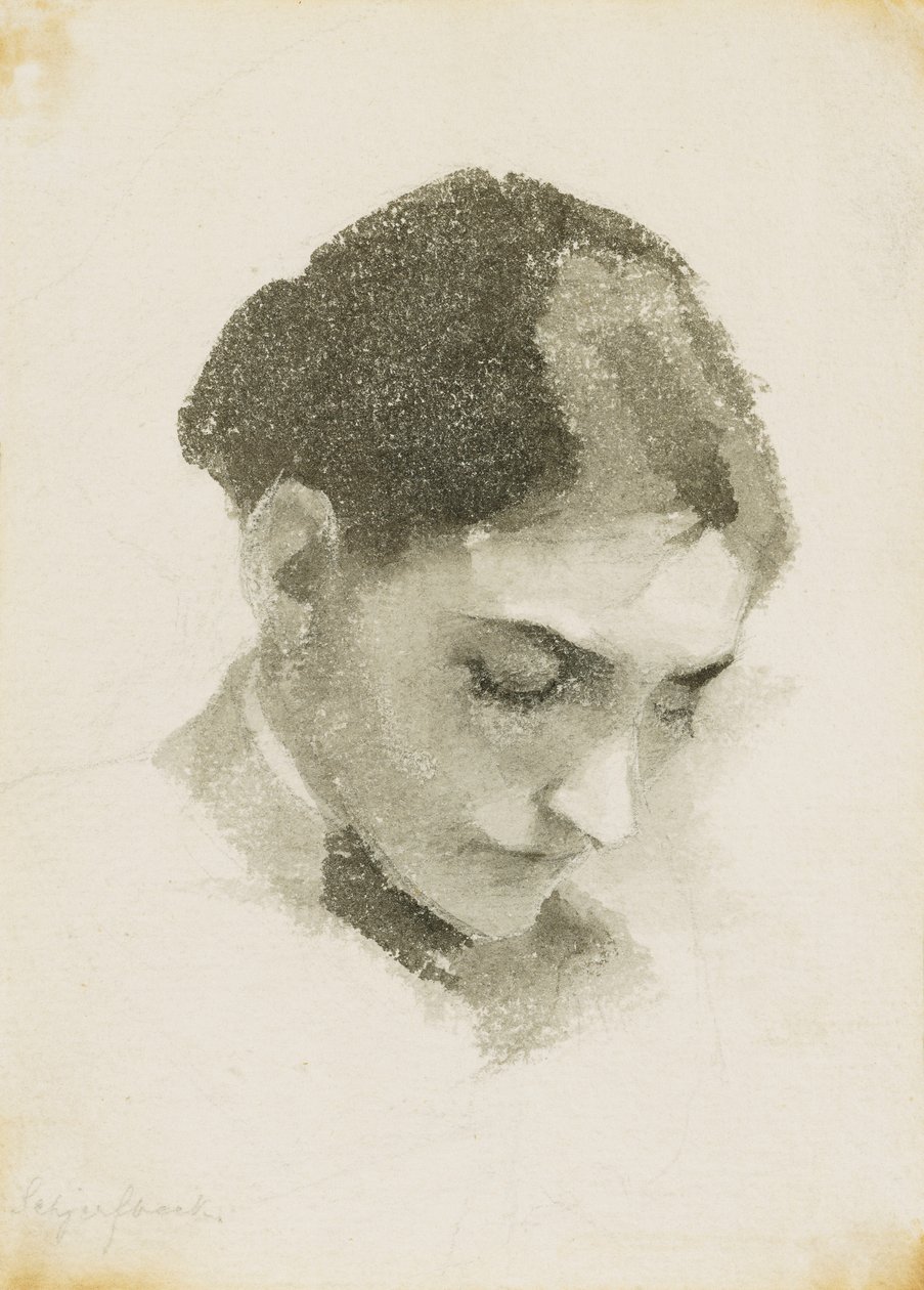 A cabeça de uma mulher de Helene Schjerfbeck