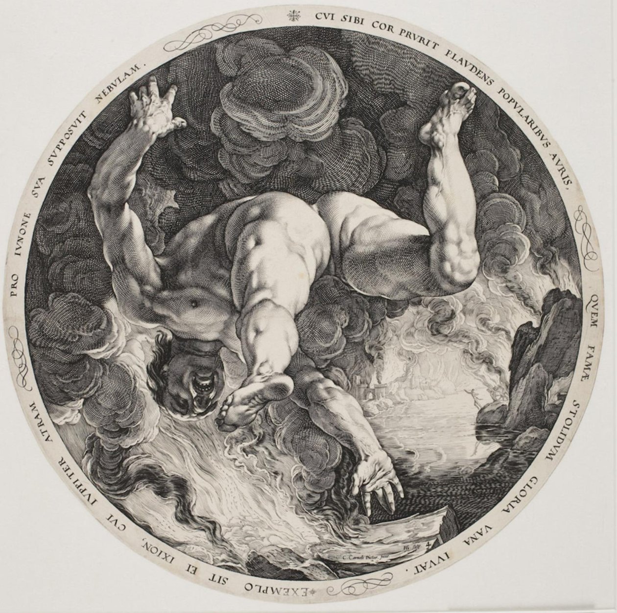 Os quatro Desgraças - Ixion de Hendrick Goltzius