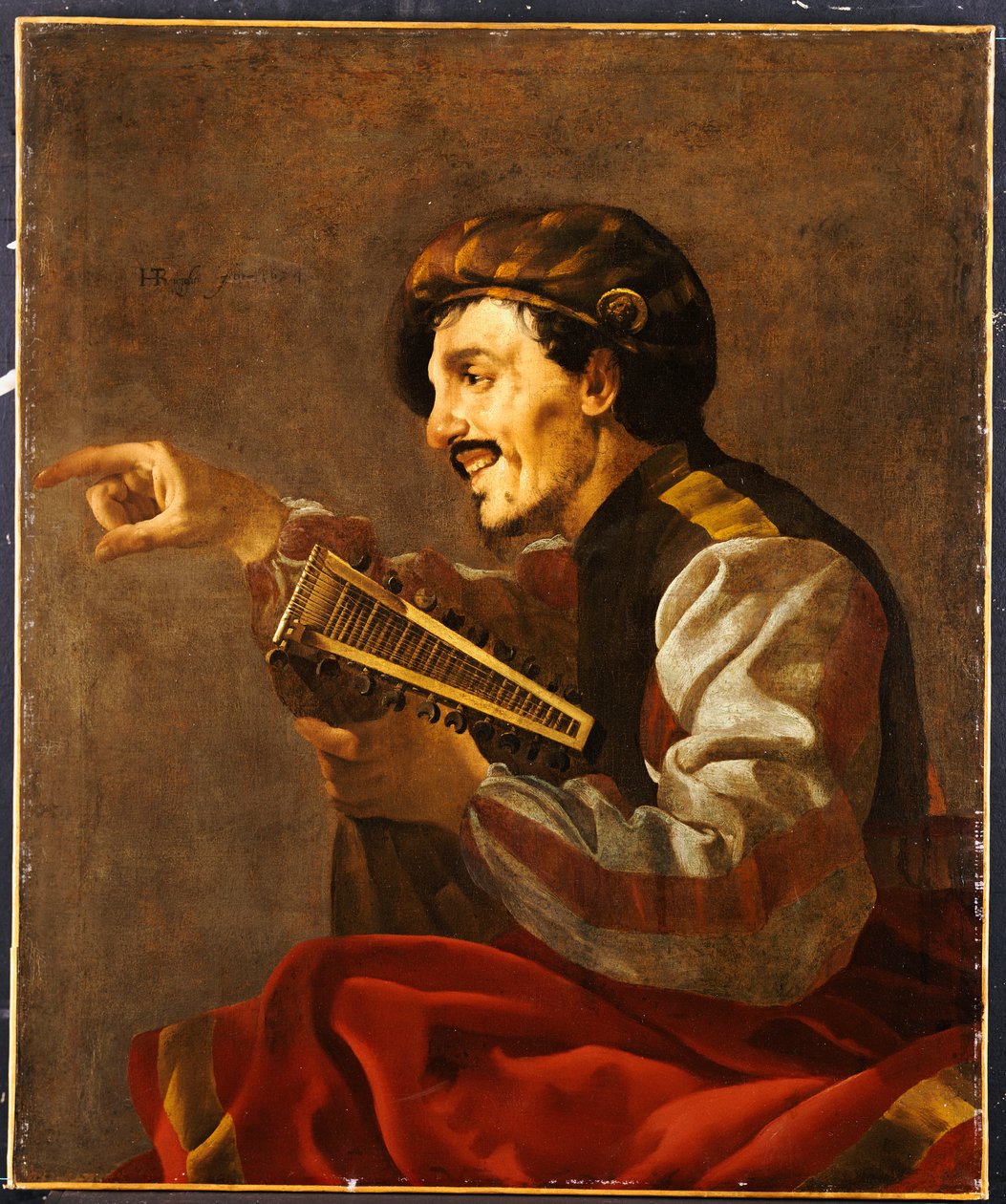 Um apontador lutanista sentado de Hendrick ter Brugghen