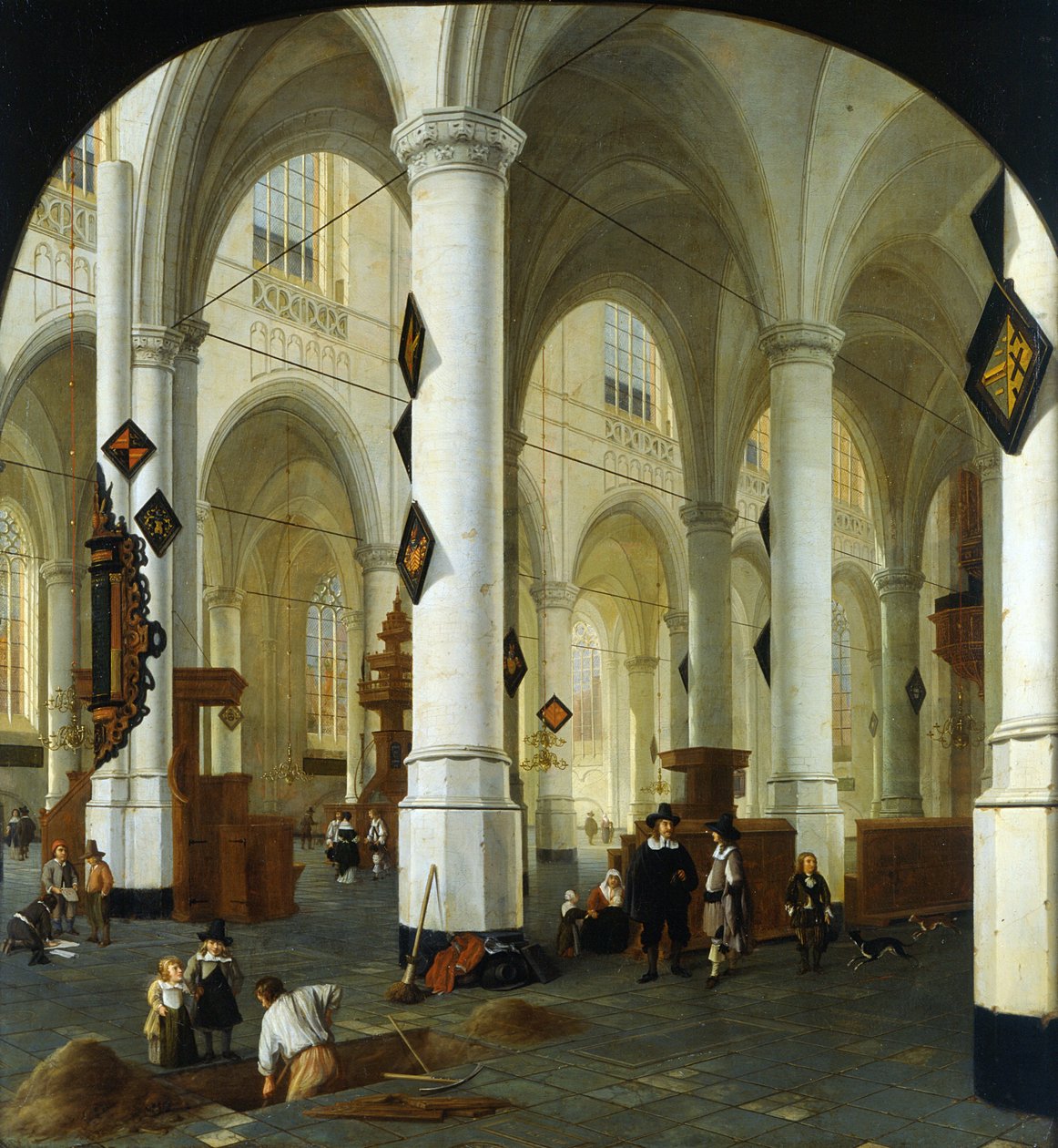 Interior, de, a, igreja velha, em, delft de Hendrik Cornelisz. van Vliet