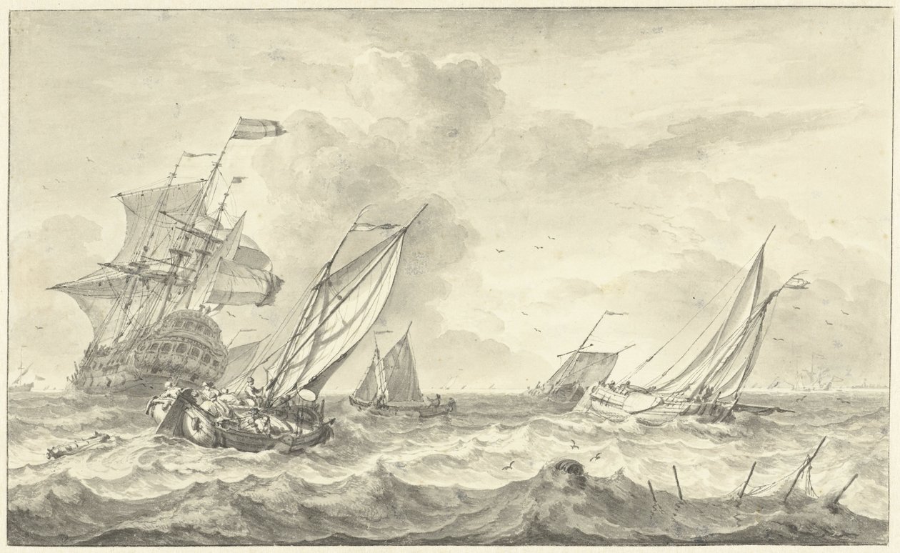 Seascape (desenho) de Hendrik Rietschoof