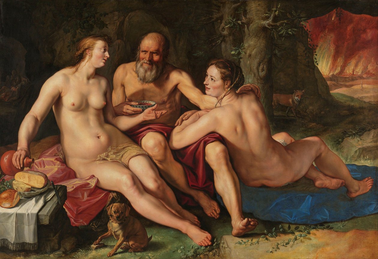 Lot e suas filhas, 1616 de Hendrik Goltzius