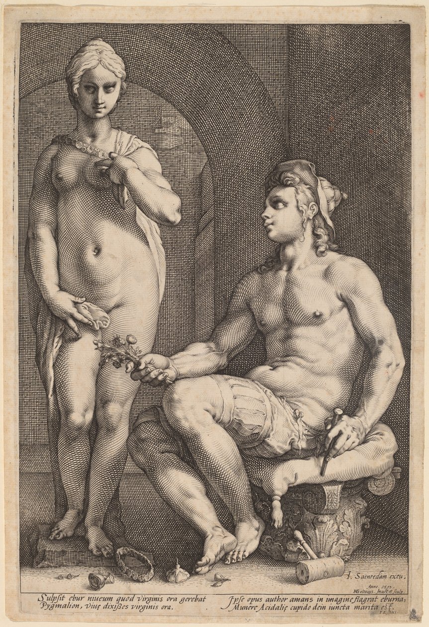 Pigmalião e Galateia de Hendrik Goltzius
