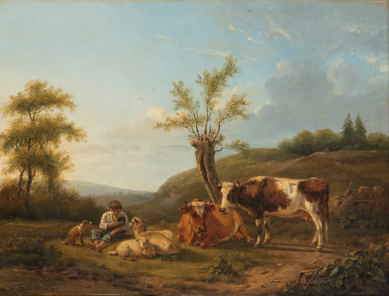 Paisagem com gado perto de Darthuizen de Hendrik Stokvisch