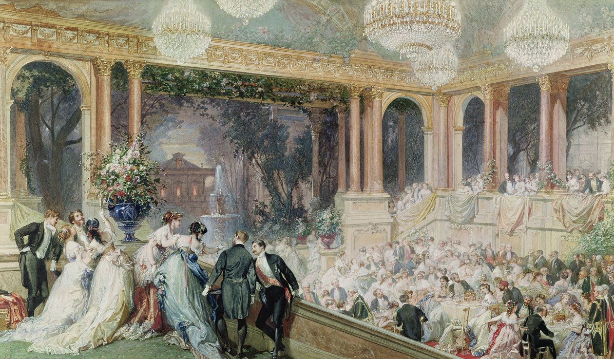 Jantar no Tuileries, 1867 de Henri Baron