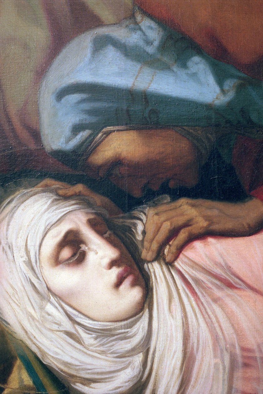 Virgem Maria no pé da cruz, 1847 (detalhe) (ver também 252682 e 248129) de Henri Lehmann