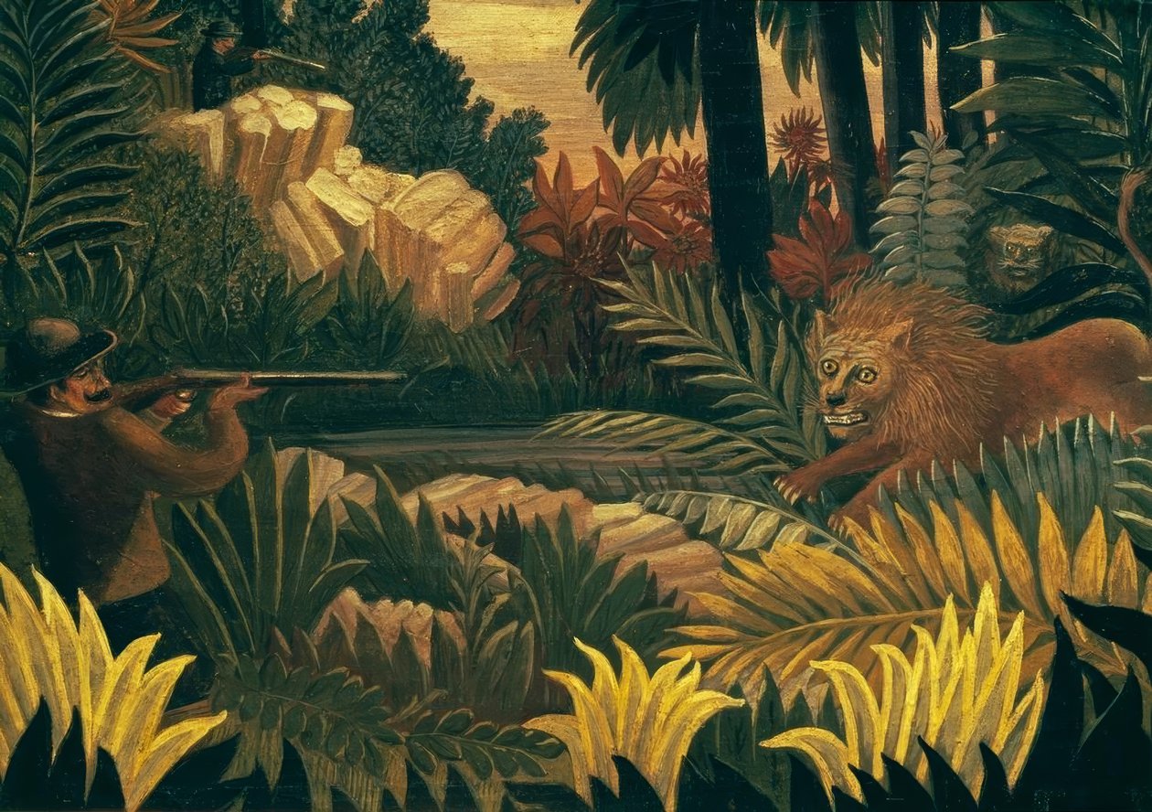 A caça ao leão de Henri Rousseau