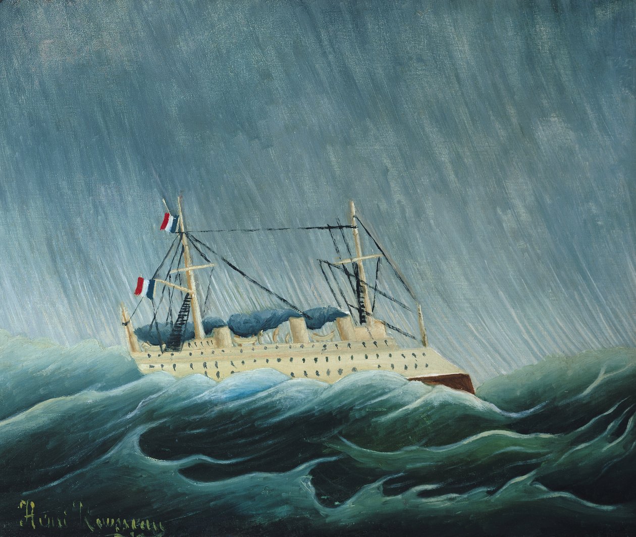 A embarcação lançada pela tempestade, c.1899 (ver também 309521) de Henri Rousseau
