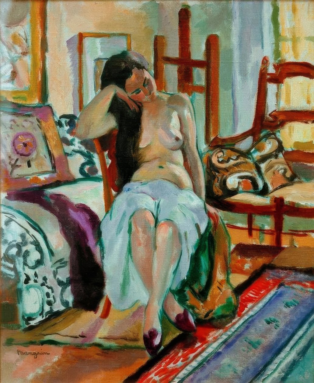 Nu em um interior de Henri Charles Manguin