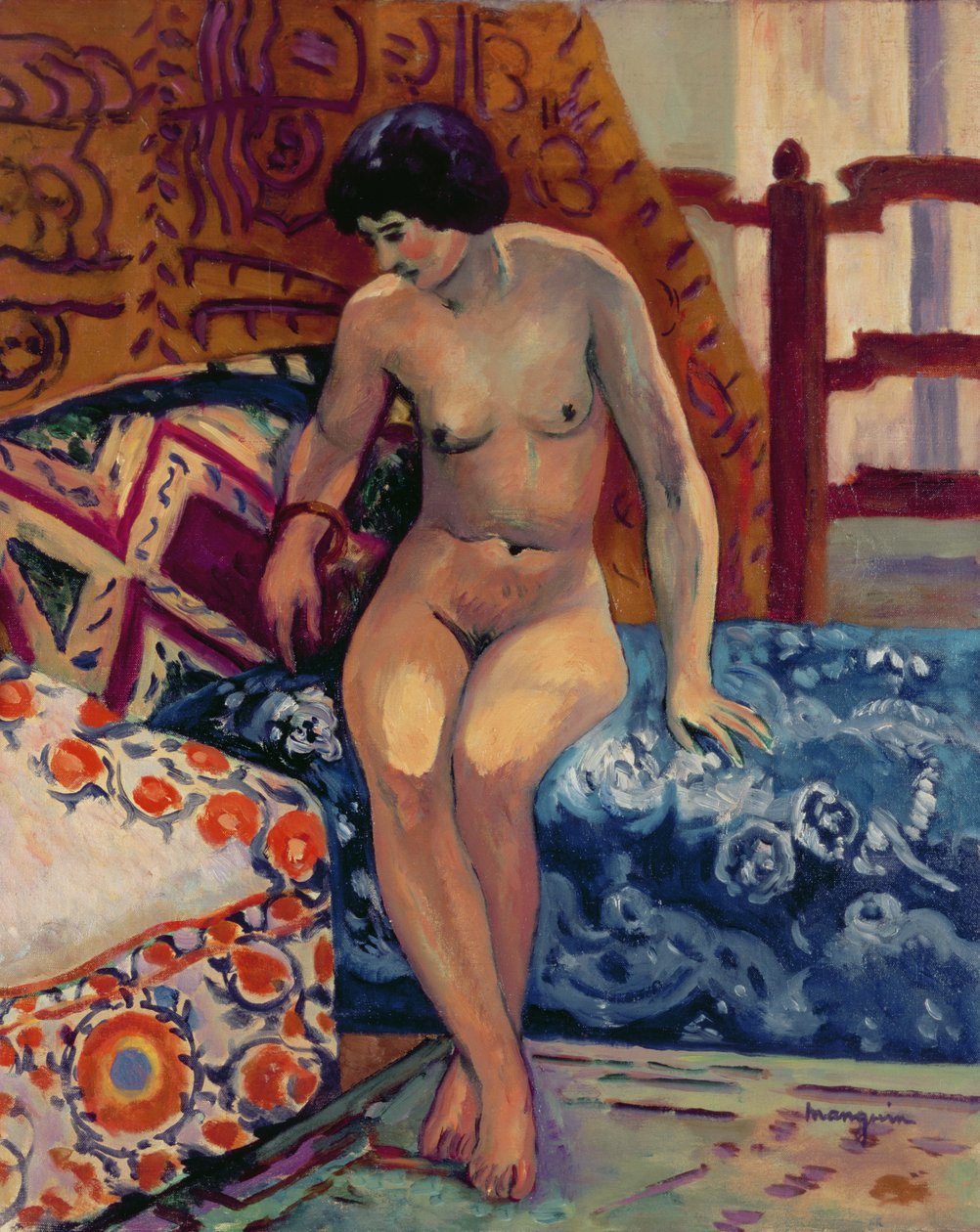 Nu sobre um otomano de Henri Charles Manguin
