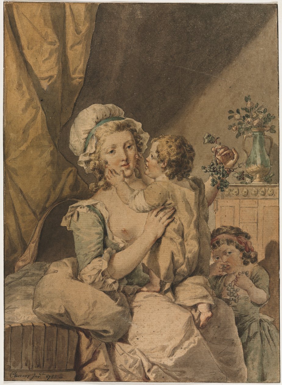 Mãe com dois filhos, 1788. de Henri Chevaux