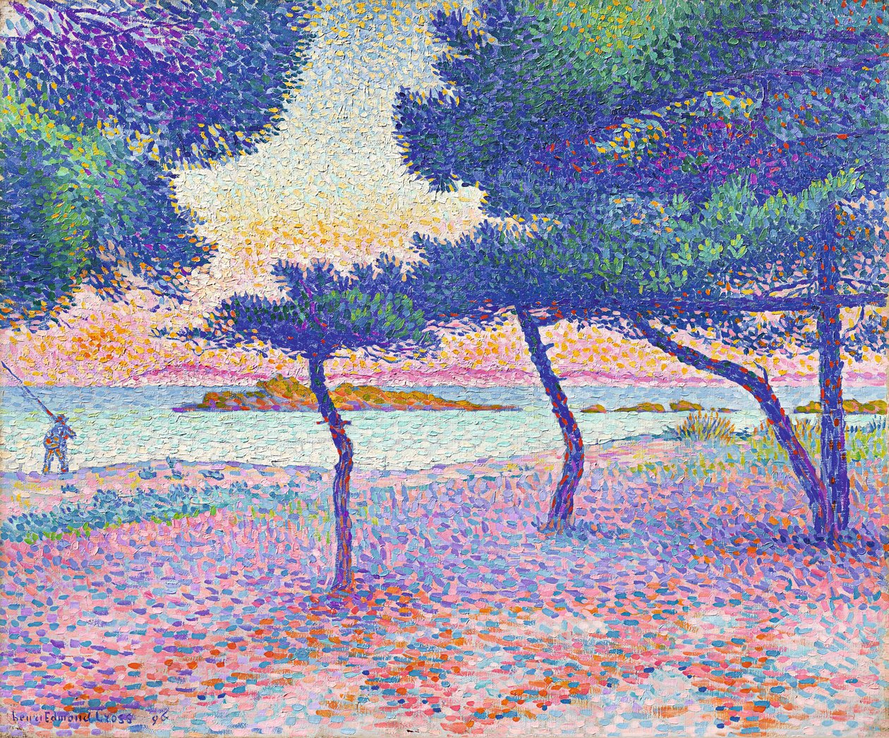 A praia de Saint-Clair, 1896. de Henri Edmond Cross