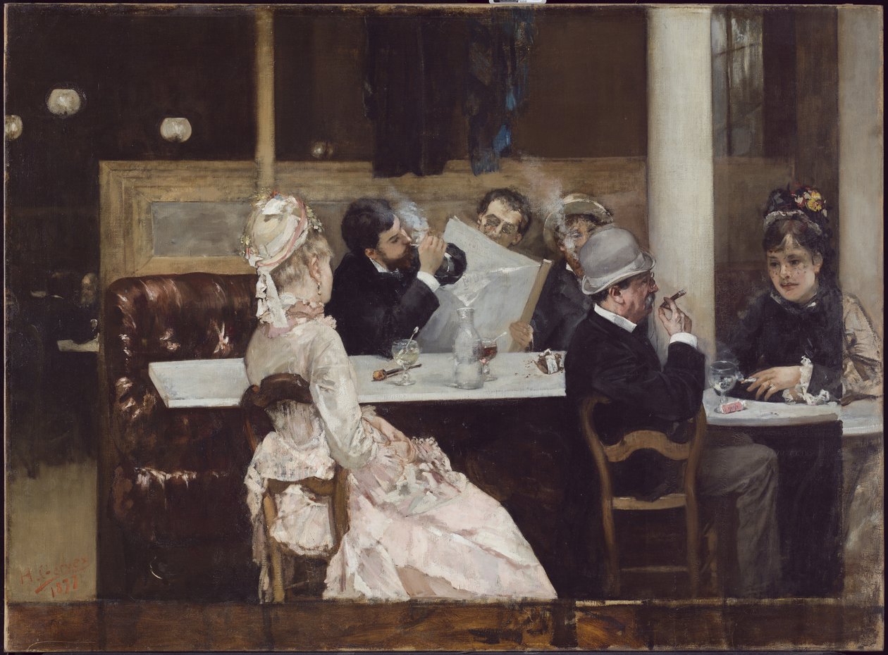 Cena do café em Paris, 1877 de Henri Gervex