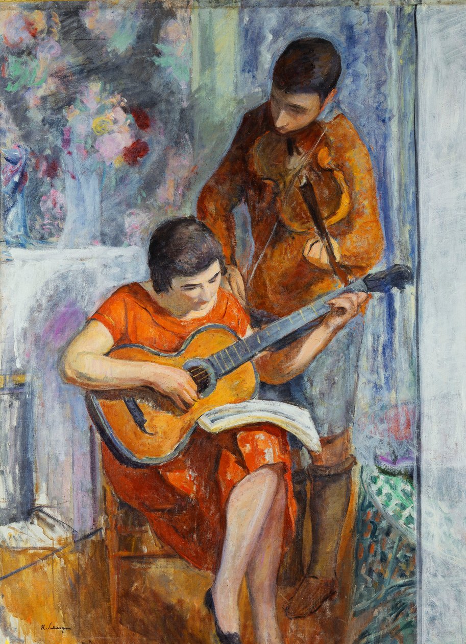 Os músicos; Músicos, c.1930 de Henri Lebasque