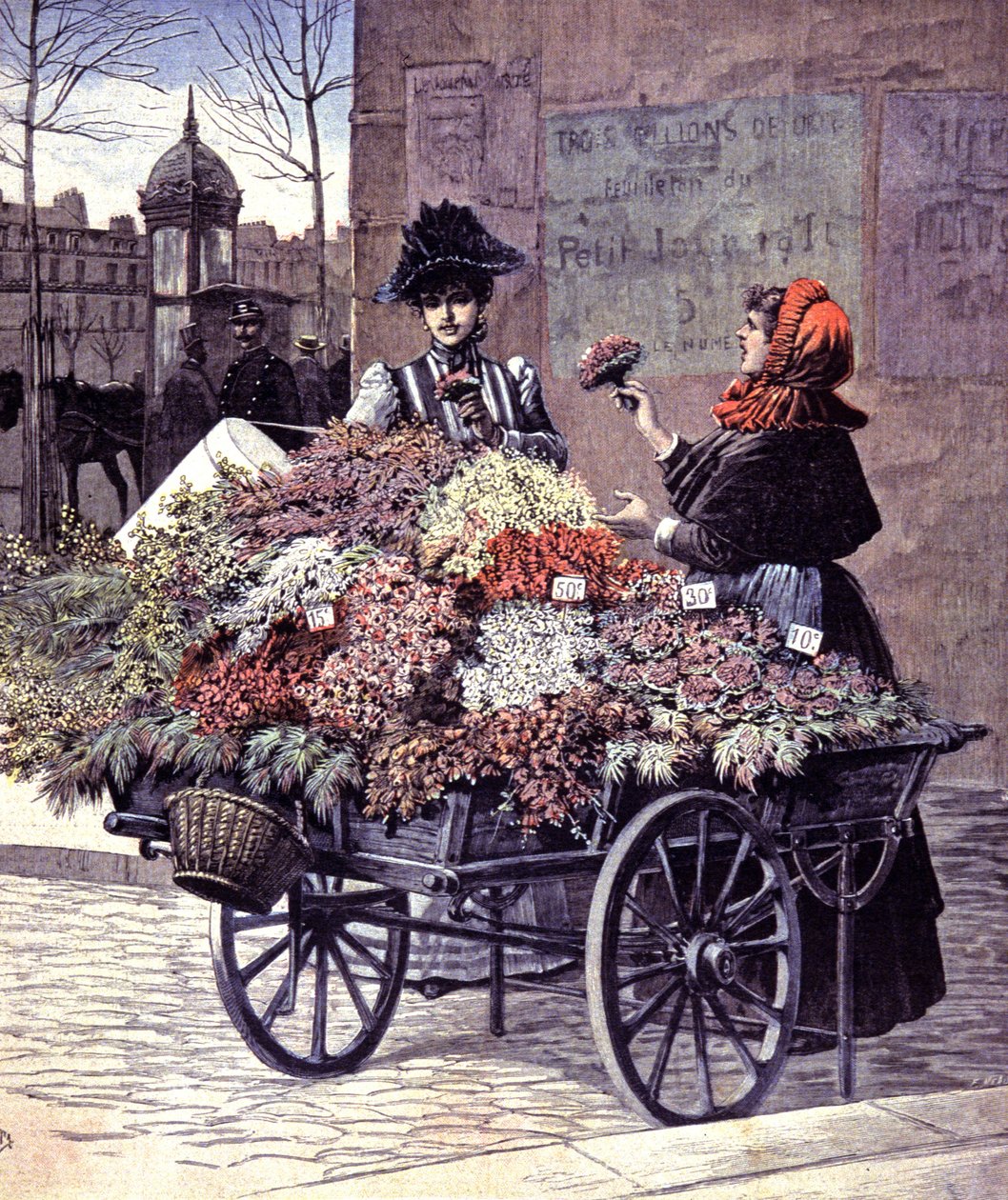 Vendedor de flores em Paris de Henri Meyer