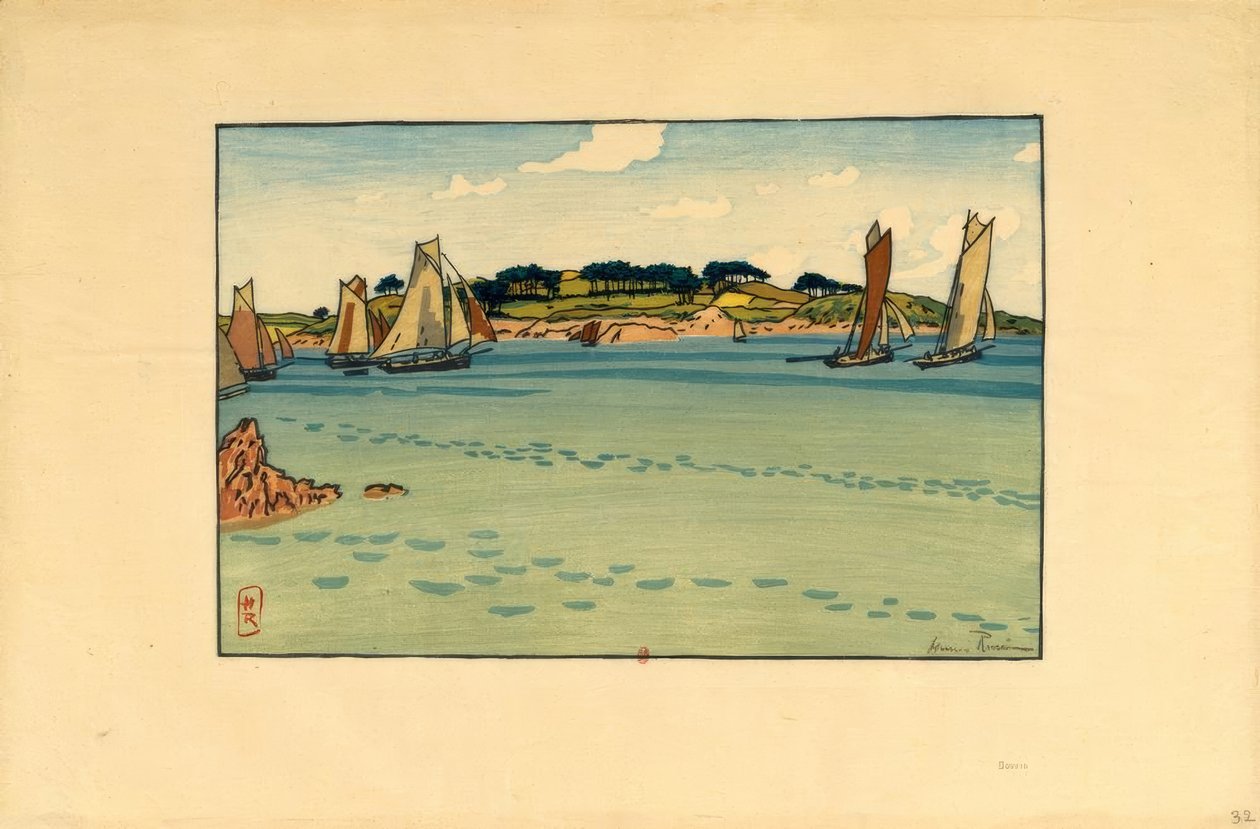 Henri Rivière, Gabares na frente….. de Henri Rivière