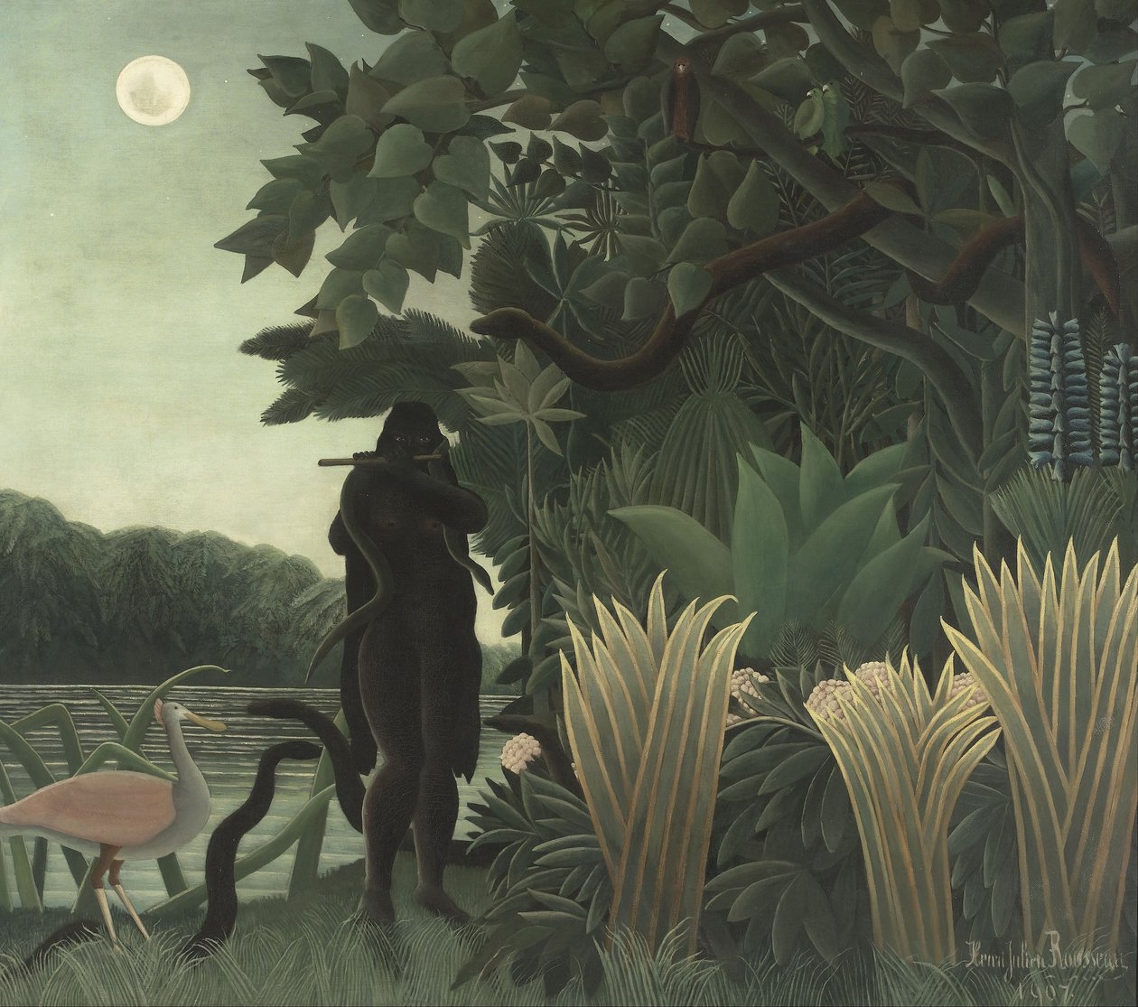 O encantador de serpentes, 1907 de Henri Rousseau