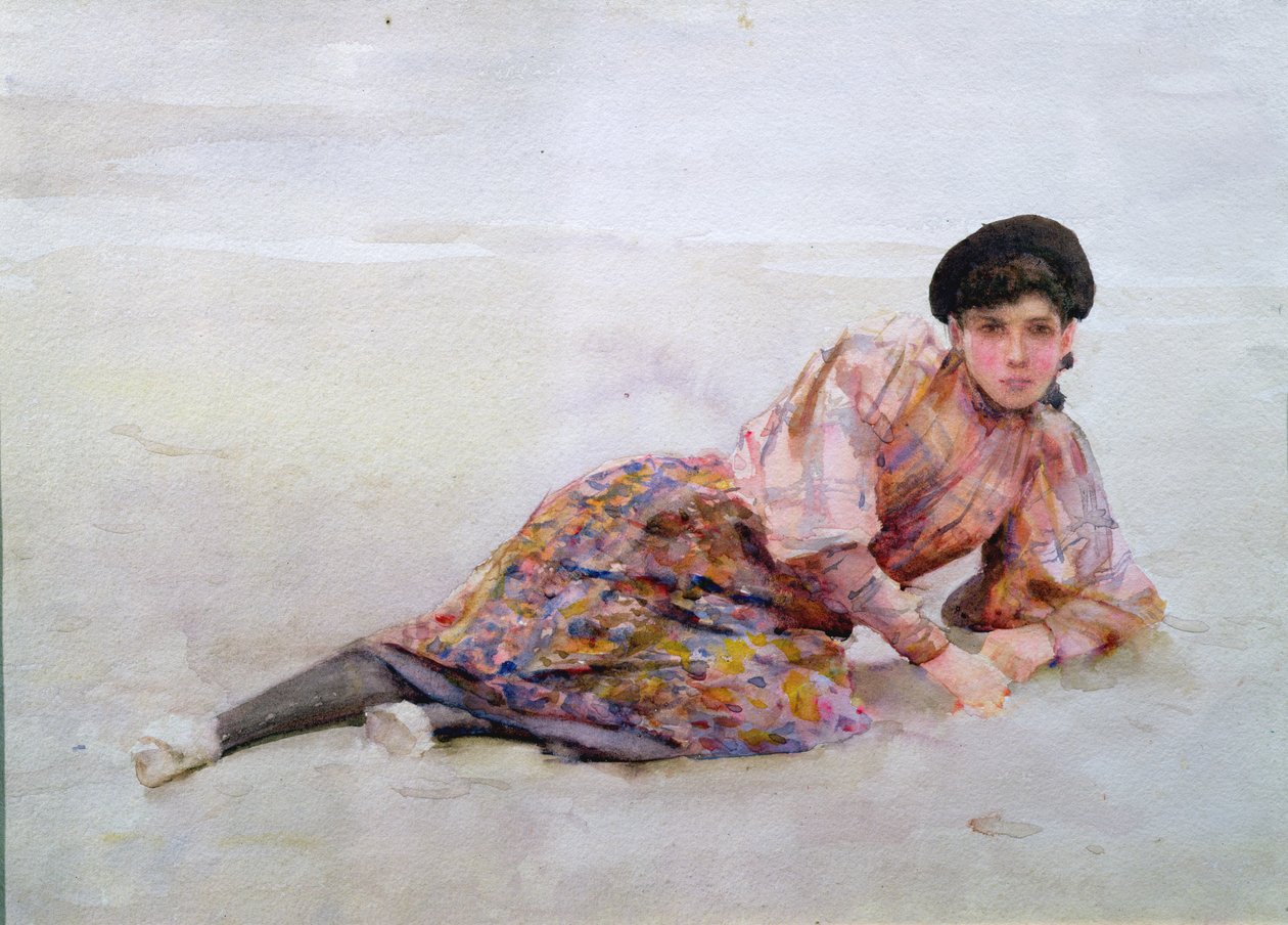 Menina na praia de Henry Scott Tuke