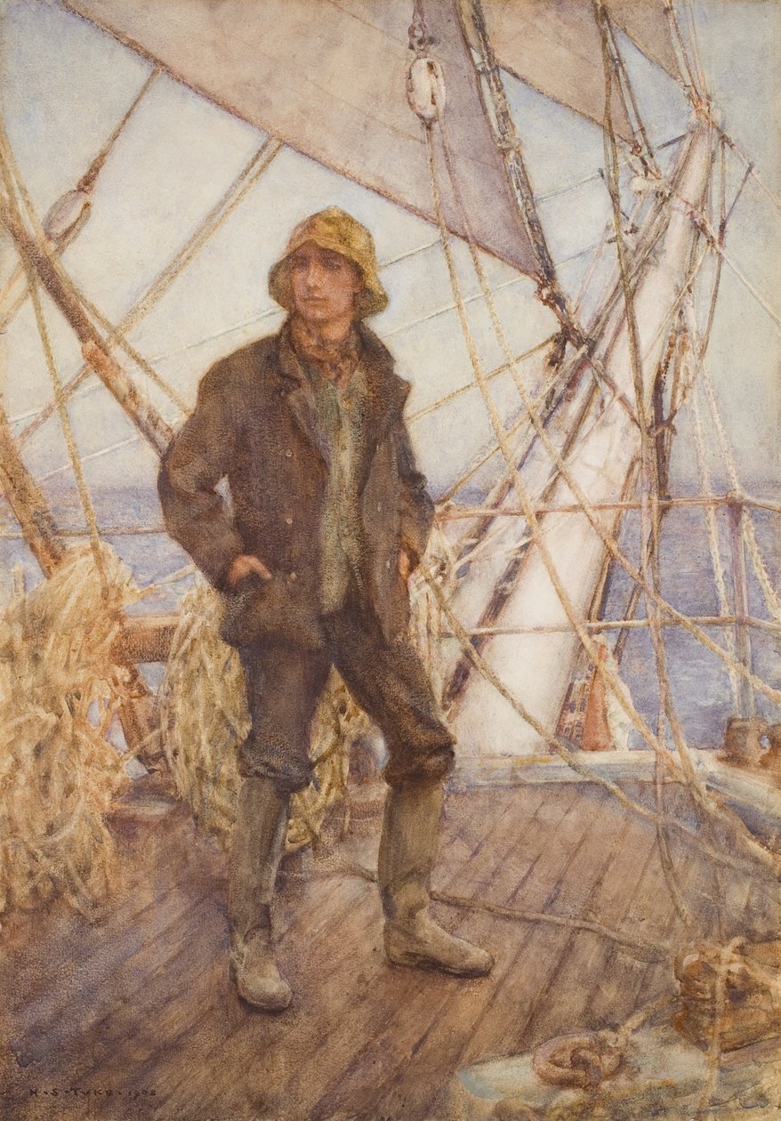 O Look-Out (também conhecido como The Lookout Man), 1908 de Henry Scott Tuke